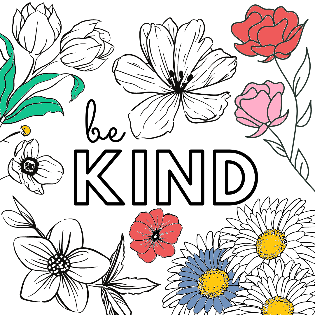 Animal Free Printable Be Kind Coloring Pages for Adult