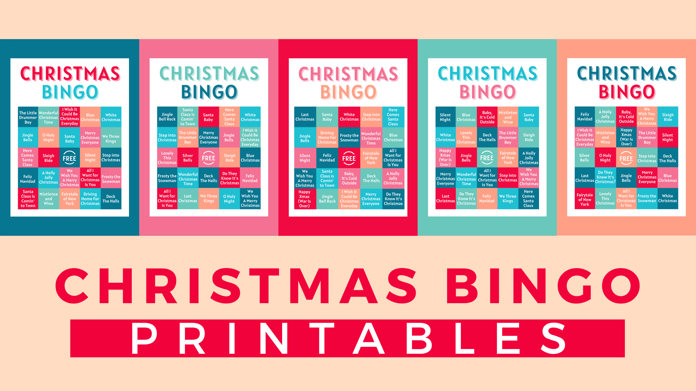 Christmas Bingo Printable paper craft download